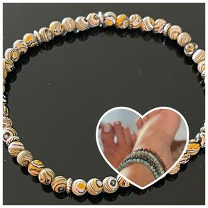 Nopinchy Malachite & Silver No Pinch Anklet